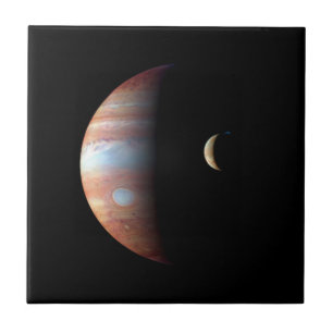 Carreau PLANÈTE JUPITER ET SON ~ VOLCANIQUE de la LUNE E/S