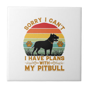 Carreau Plans de boisson Chien Pitbull Rétro Coucher de so