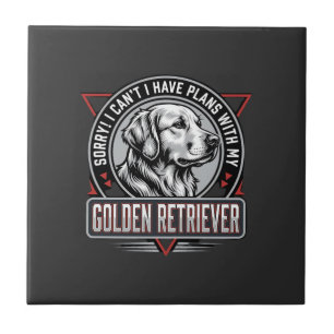 Carreau Plans de Retriever doré Conception de badge de chi