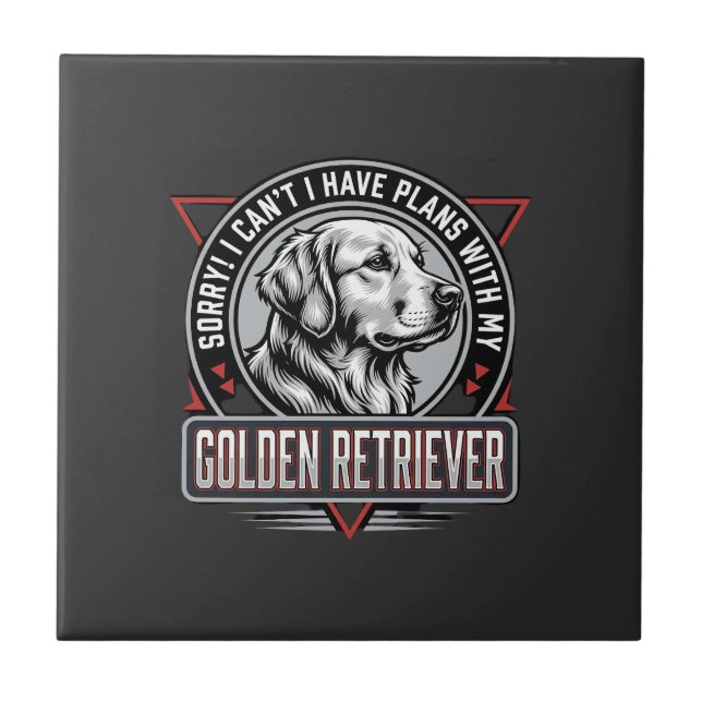Carreau Plans de Retriever doré Conception de badge de chi (Devant)