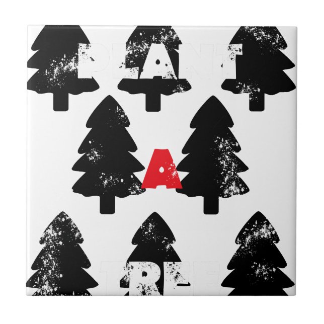 Carreau Plantez un motif d'arbre (Devant)