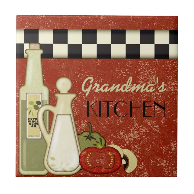 Carreau Plaque checkered personnalisable de mur de cuisine (Devant)