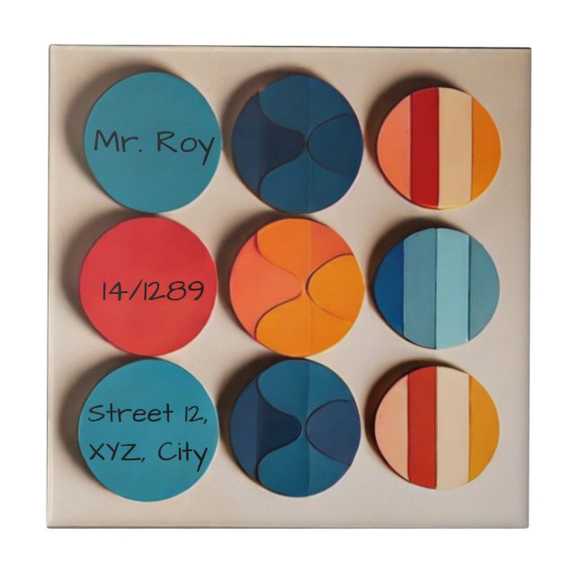 Carreau Plaque d'accueil personnalisée Moderne du milieu d (Devant)