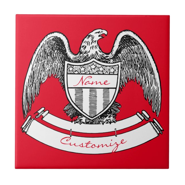 Carreau Plaque d'aigle patriotique Vintage Thunder_Cove (Devant)