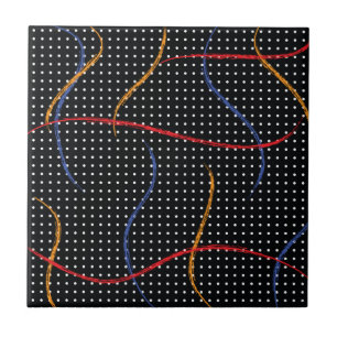 Carreau Plaque et points de peinture rétro