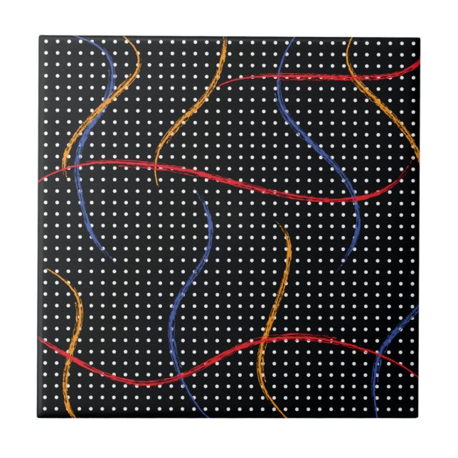 Carreau Plaque et points de peinture rétro (Devant)