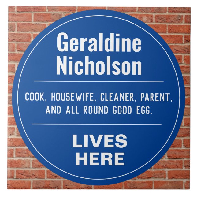 Carreau Plaque murale commémorative amusante (Devant)