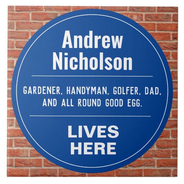 Carreau Plaque murale de style commémoratif amusant (Devant)