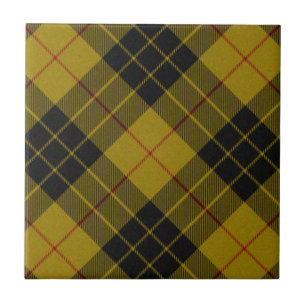 Carreau Plaque noire jaune tartan MacLeod