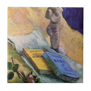 Carreau Plaster Statuette Rose et romans Vincent van Gogh