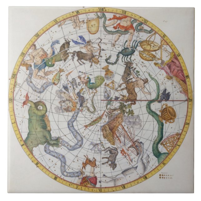Carreau Plat 27 de "atlas Coelestis", par John Flamsteed (Devant)