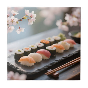 Carreau Plate de Sushi Cerisier en Fleur