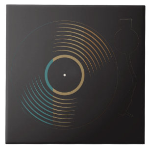 Carreau Platine de Vinyle Vintage Minimaliste Musique