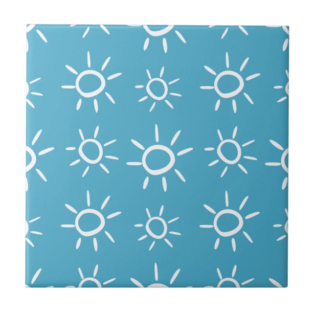 Carreau Playful Sun Doodle Summer Pattern (Devant)