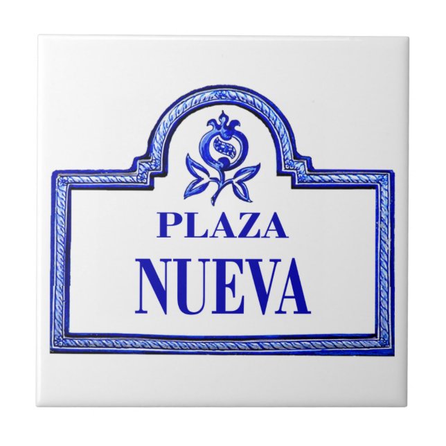 Carreau Plaza Nueva, plaque de rue de Grenade (Devant)