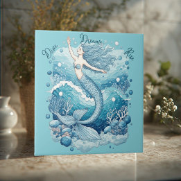 Carreau Plongez Rêvez Élevez Océan Sirène Aquablue Autonom