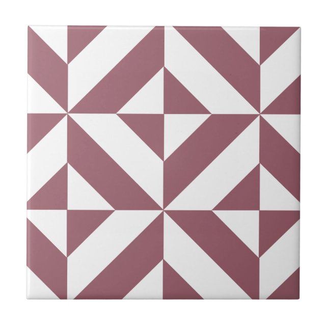 Carreau Plum Geometric Deco Cube Pattern (Devant)