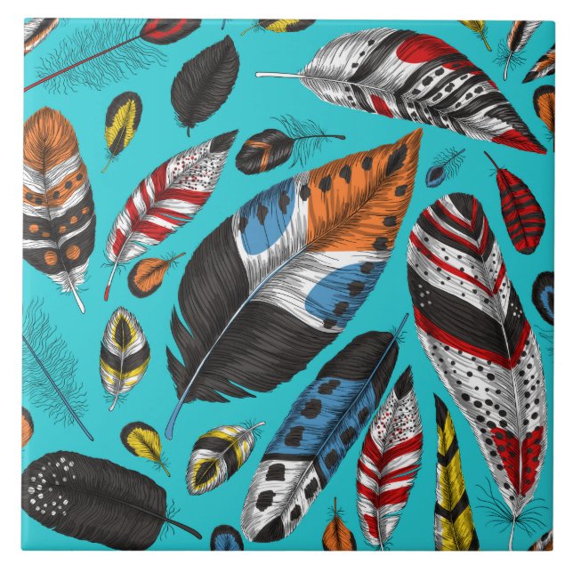 Carreau Plumes colorées (Devant)