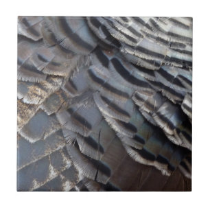 Carreau Plumes de Dindon Sauvage II Design Abstrait de la