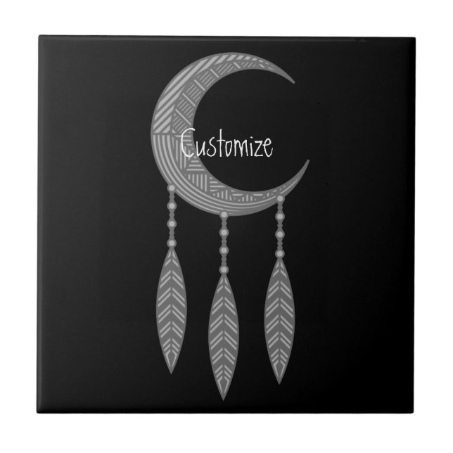 Carreau Plumes de lune de croissant d'argent Thunder_Cove (Devant)