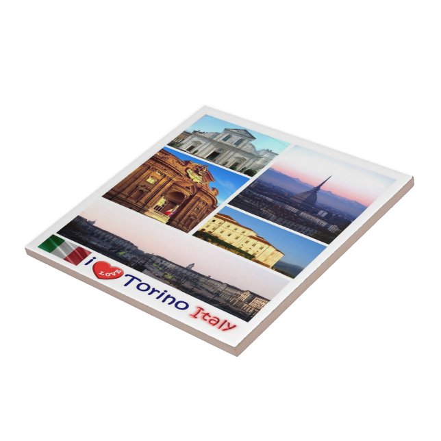 Carreau PMT016 TURIN I Love, mosaïque, Italie, (Côté)