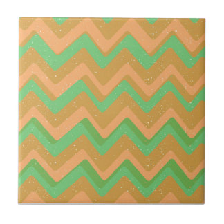 Carreau Poche verte Géométrique Chevron Zig Zag Motif