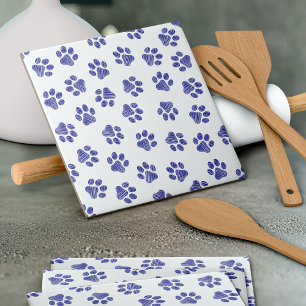 Carreau Poches de Doodle, Paws de Chien, Paws Bleus de Mar