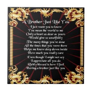 Carreau Poème de frère - conception noire