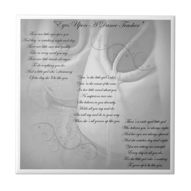 Carreau Poème de professeur de danse (Devant)