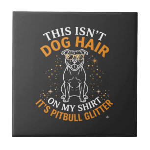 Carreau Poils de chien Pitbull Paillettes portant des lune