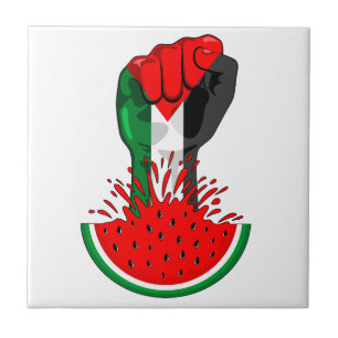 Carreau Poing de résistance palestinienne sur le symbole d