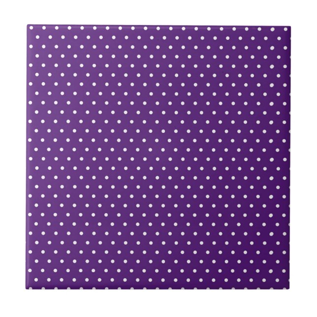 Carreau Point Blanc Fond Violet Élégant à pois (Devant)
