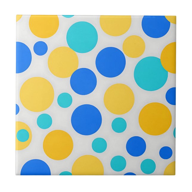 Carreau Points Bleus Jaunes Turquoise (Devant)