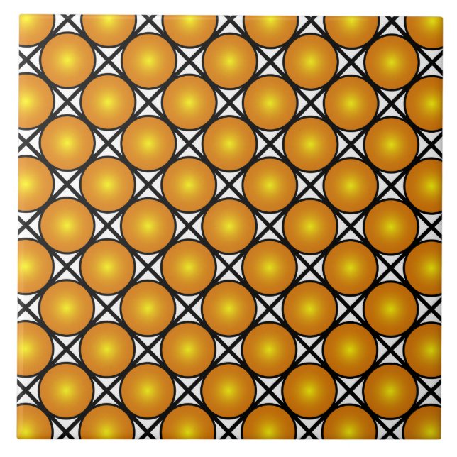 Carreau Points dorés lumineux Motif de réseau noir et blan (Devant)