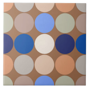 Carreau Points géants du milieu du siècle, Taupe, Beige et