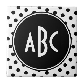 Carreau Points noirs et blancs Monogrammés