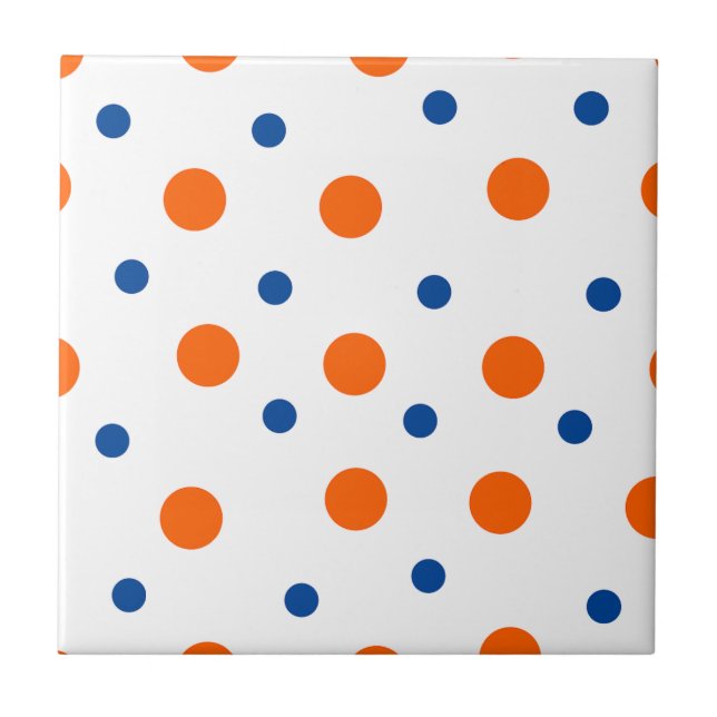 Carreau points orange et bleu (Devant)