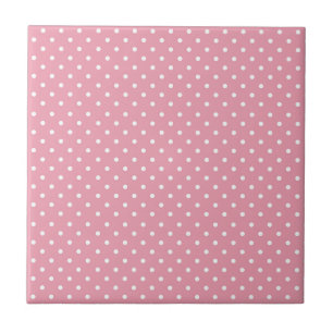 Carreau Points polka sur fond rose
