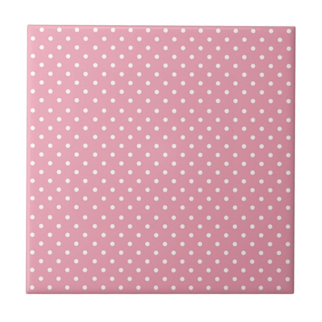 Carreau Points polka sur fond rose (Devant)