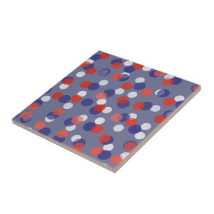 Carreau points rouges, blancs et bleus