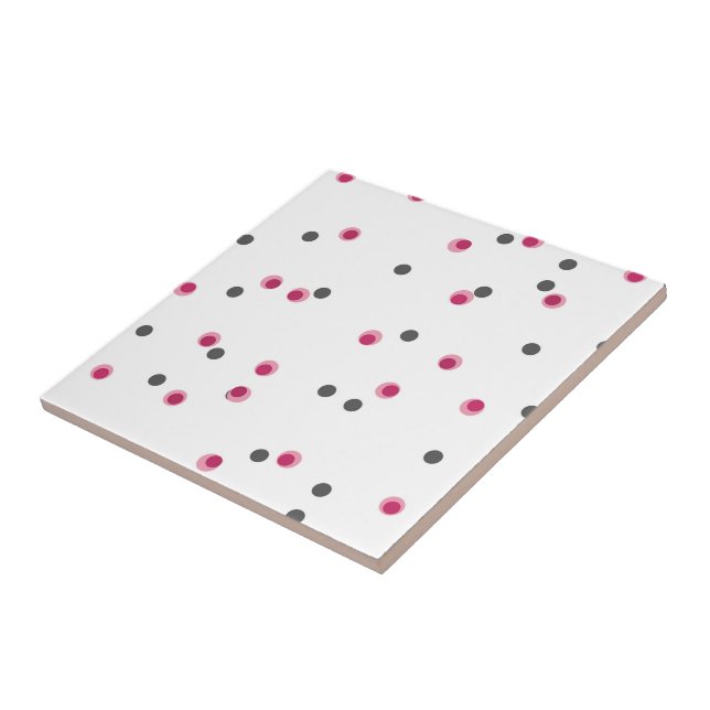 Carreau points vintage rose et gris (Côté)