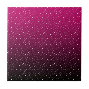 Carreau Pois blancs sur pourpre et dégradé noir.
