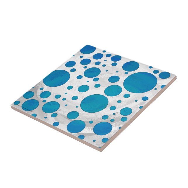 Carreau Pois bleu océan (Côté)