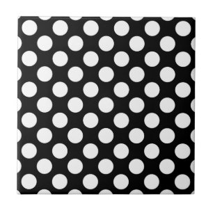 Carreau Pois noirs et blancs, Motif Polka