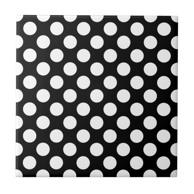 Carreau Pois noirs et blancs, Motif Polka (Devant)