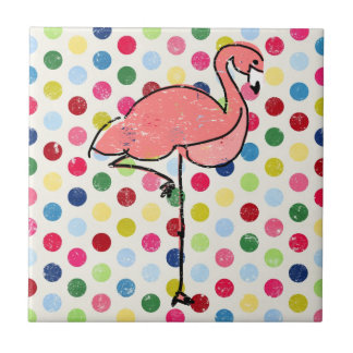 Carreau Pois rose moderne à la mode de Flamant rose