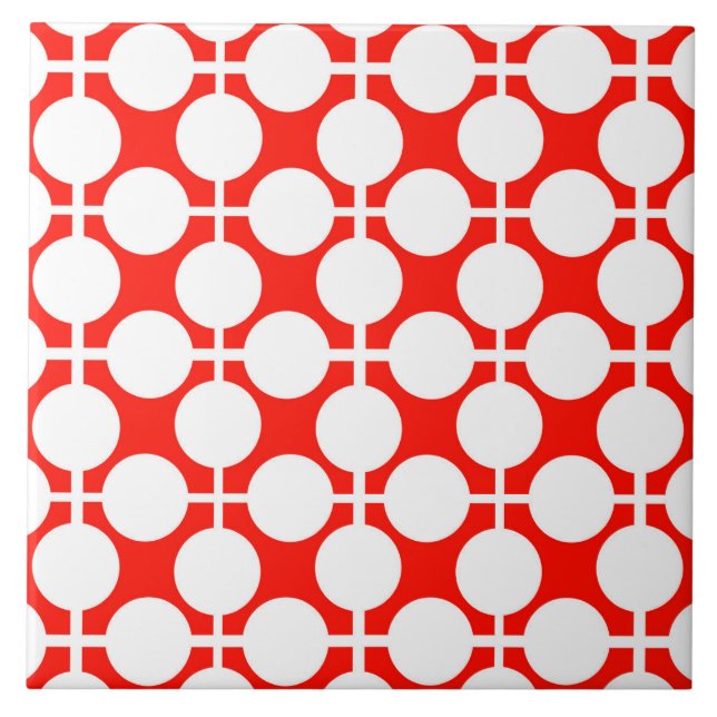 Carreau pois rouge et blanc point et chèque motif est fa (Devant)