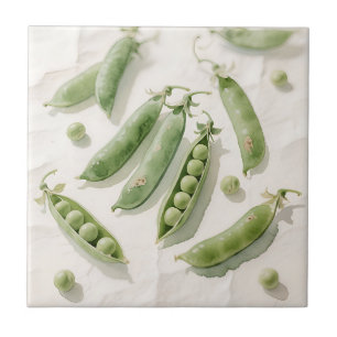 Carreau Pois verts frais aquarelle