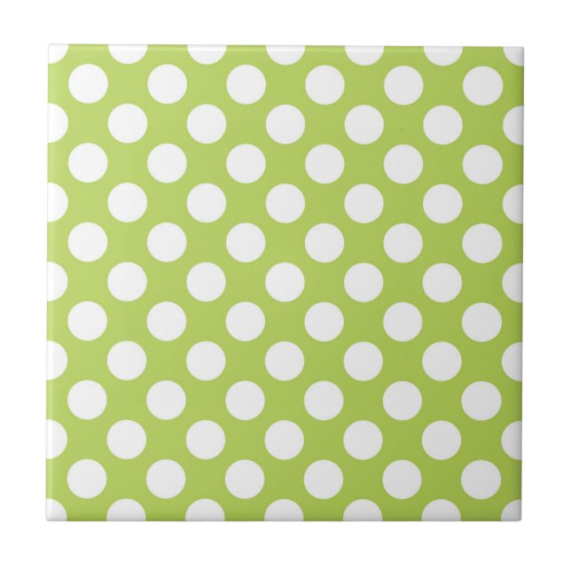 Carreau Pois verts, Motif à points Polka, points, pointill (Devant)