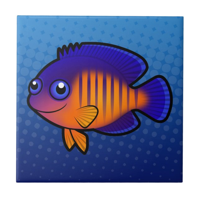 Carreau Poisson-ange de dessin animé 1 (Devant)